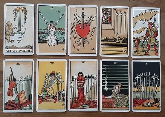 The suit of swords - the solar plexus chakra